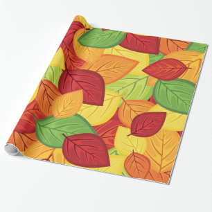 Autumn leaves wrapping paper