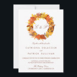 AUTUMN LEAVES WREATH FALL WEDDING INVITATION<br><div class="desc">AUTUMN LEAVES WREATH FALL WEDDING INVITATION</div>