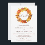 AUTUMN LEAVES WREATH FALL WEDDING INVITATION<br><div class="desc">AUTUMN LEAVES WREATH FALL WEDDING INVITATION</div>