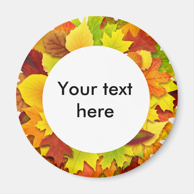 Autumn leaves wreath magnet (Front)