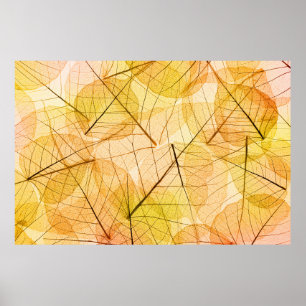 Autumn Leaves yellow and orange Background - trans Poster