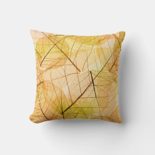 Autumn Leaves yellow and orange Background - trans Throw Pillow