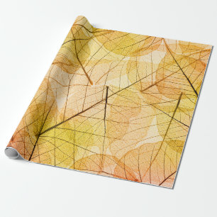 Autumn Leaves yellow and orange Background - trans Wrapping Paper
