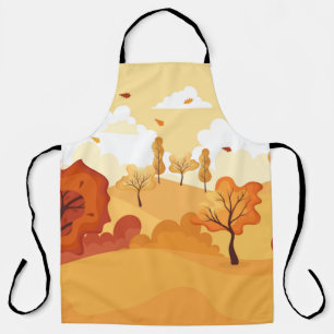 Autumn leaves. Yellow autumnal garden leaf, red fa Apron
