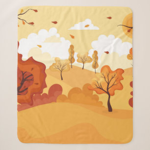 Autumn leaves. Yellow autumnal garden leaf, red fa Sherpa Blanket