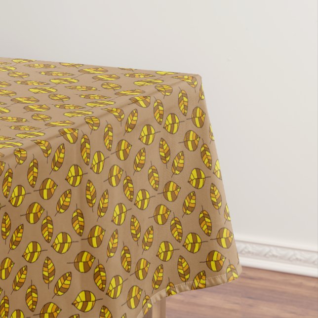 Autumn Leaves Yellow Leaf Pattern on any Colour Tablecloth (In Situ)