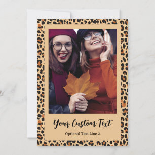 Autumn Leopard Print with Custom Photo Announcement