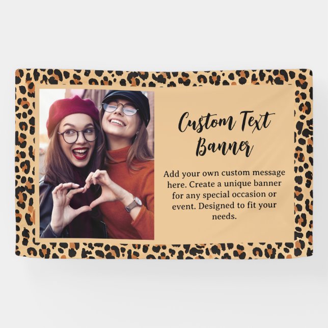 Autumn Leopard Print with Custom Photo Banner (Horizontal)