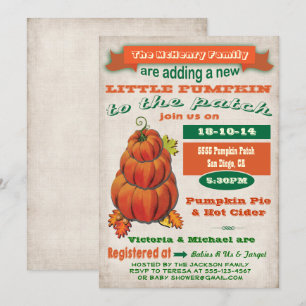 Autumn Little Pumpkin Baby Shower Invitation