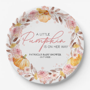 Autumn "Little Pumpkin" Baby Shower Personalized Paper Plate