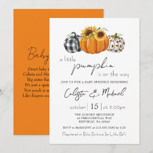 Autumn Little Pumpkin Couples Baby Sprinkle Invitation