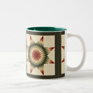 Autumn Lone Star Quilt Design Two-Tone Coffee Mug