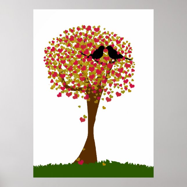 Autumn Love Birds Poster (Front)