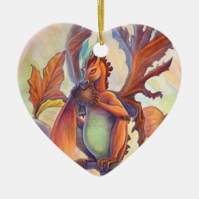 Autumn Love Ceramic Ornament (Front)