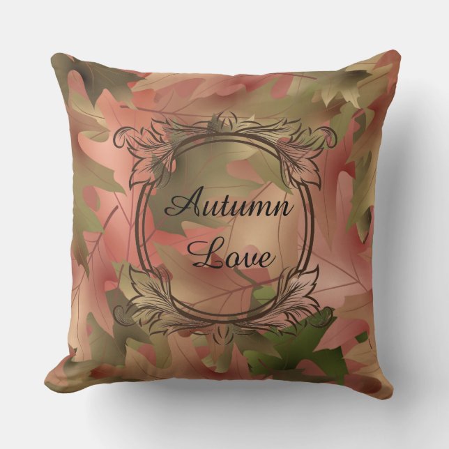 Autumn Love Fall/Olive Reversible Pillow (Front)