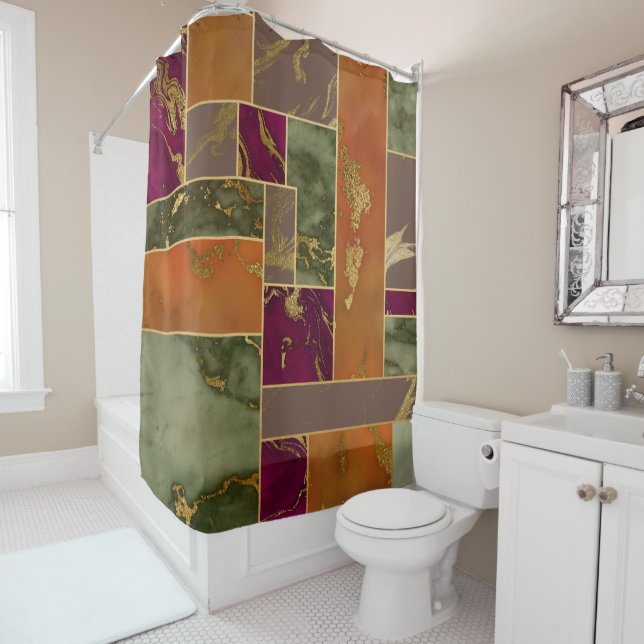 Autumn Luxury | Geometric Gold Jewel Tone Marble (In Situ)