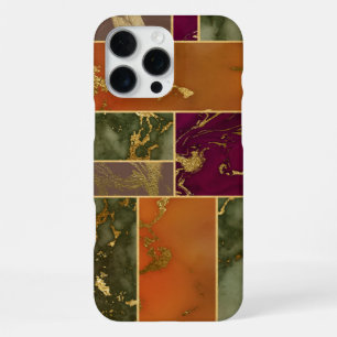 Autumn Luxury Geometric Gold Jewel Tone Marble iPhone 16 Pro Max Case