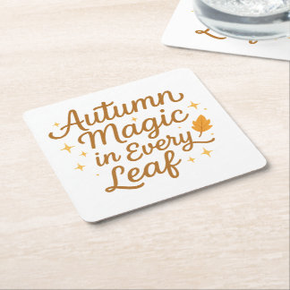 Autumn Magic in Every Leaf Set of Paper Coasters