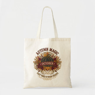 Autumn Magic October T-Shirt – Cozy Vibes & Warm H Tote Bag