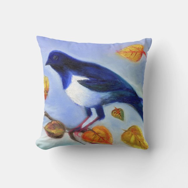 Autumn Magpie 2012 Throw Pillow (Front)