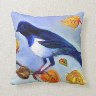 Autumn Magpie 2012 Throw Pillow