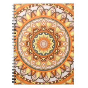 Autumn Mandala Cozy Boho Geometric Pattern Fall Notebook