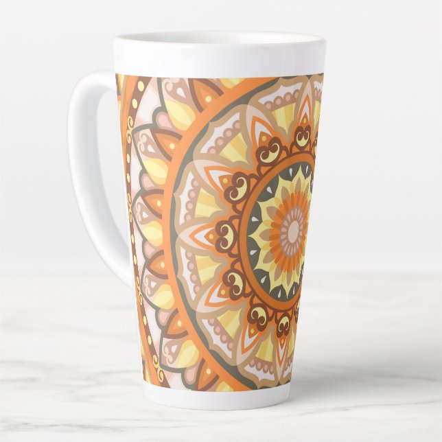 Autumn Mandala Latte Mug (Left Angle)