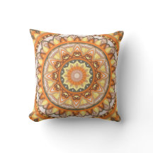 Autumn Mandala Throw Pillow