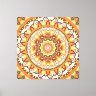 Autumn Mandala Warm Fall Autumn Boho Orange Cozy Canvas Print
