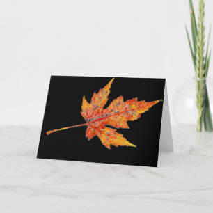 "Autumn Maple #2 on Black" Country Greeting Card