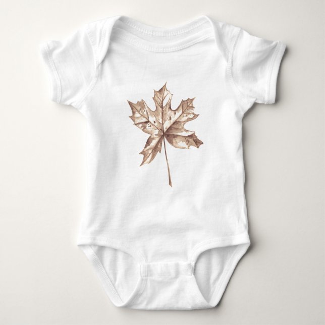 Autumn maple leaf baby bodysuit (Front)