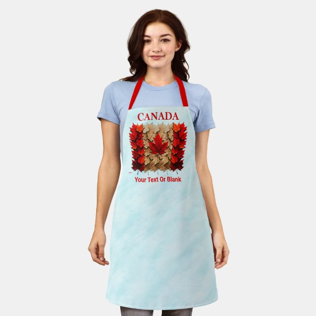Autumn Maple Leaf Canadian Flag Apron (Worn)