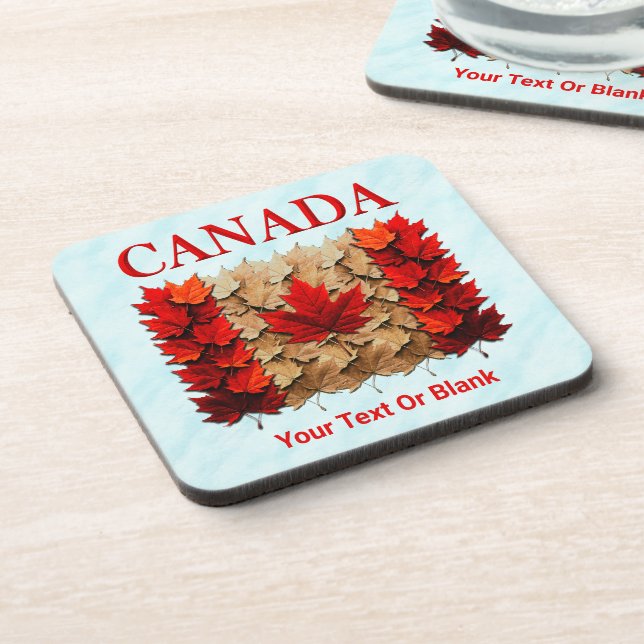 Autumn Maple Leaf Canadian Flag Coaster (Left Side)