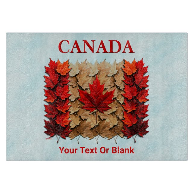 Autumn Maple Leaf Canadian Flag Cutting Board (Front)