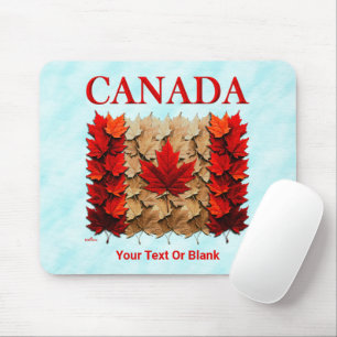Autumn Maple Leaf Canadian Flag Mouse Pad