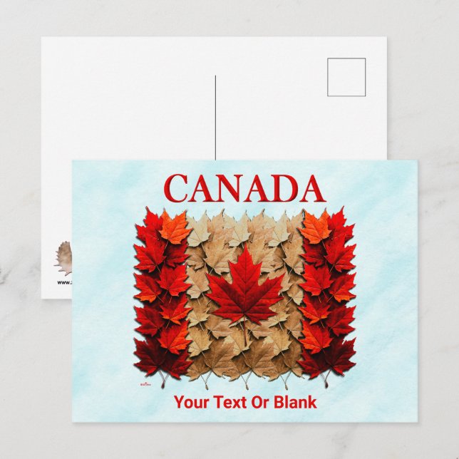 Autumn Maple Leaf Canadian Flag Postcard (Front/Back)