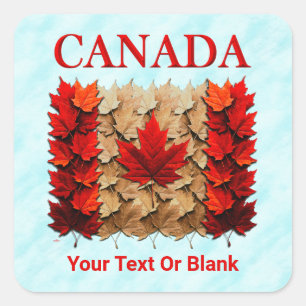 Autumn Maple Leaf Canadian Flag Square Sticker