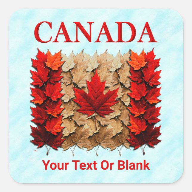 Autumn Maple Leaf Canadian Flag Square Sticker (Front)