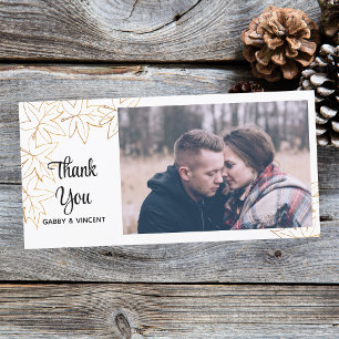 Autumn Maple Leaf Edge Thank You Photo Card