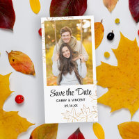 Autumn Maple Leaf Edge Wedding Save the Date