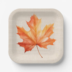 Autumn Maple Leaf Paper Plate