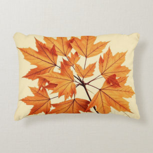 Autumn Maple Leaf Print: Fall Foliage Accent Pillow