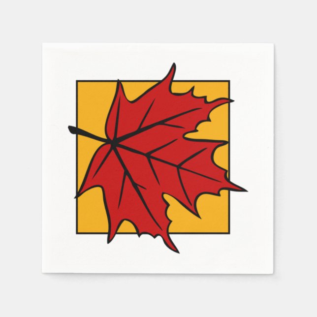 Autumn Maple Leaf Red Napkin (Front)
