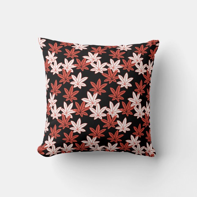 Autumn Maple Leaf Throw Pillow (Front)