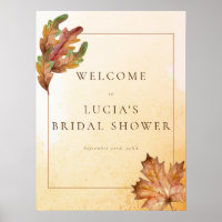 Autumn Maple Leaf Watercolor Bridal Shower Welcome