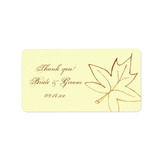 Autumn Maple Leaf Wedding Thank You Favour Tag (Front)