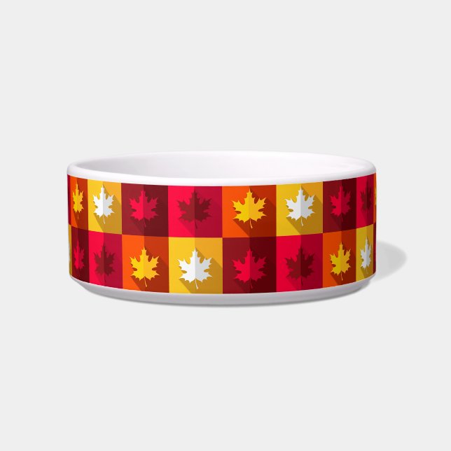 Autumn Maple Leaves Bright Patchwork Bowl (Front)