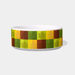 Autumn Maple Leaves, brown and green Bowl