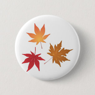 Autumn Maple Leaves Collection 2 Inch Round Button