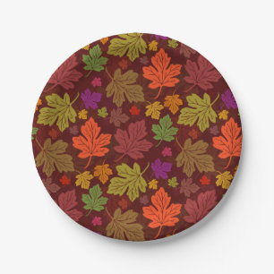 Autumn Maple Leaves Fall Party Pattern Paper Plate
